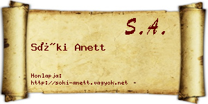 Sóki Anett névjegykártya